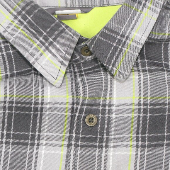 Eddie Bauer Men's Gray/Yellow Plaid Flannel Button Front Shirt Size Large Tall - Picture 4 of 8